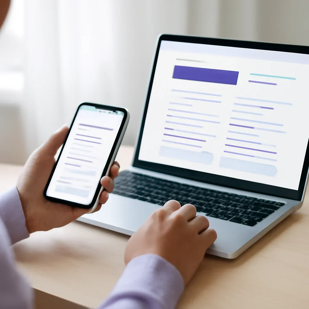 Person reviewing viome alternatives: what to compare information on a laptop and phone