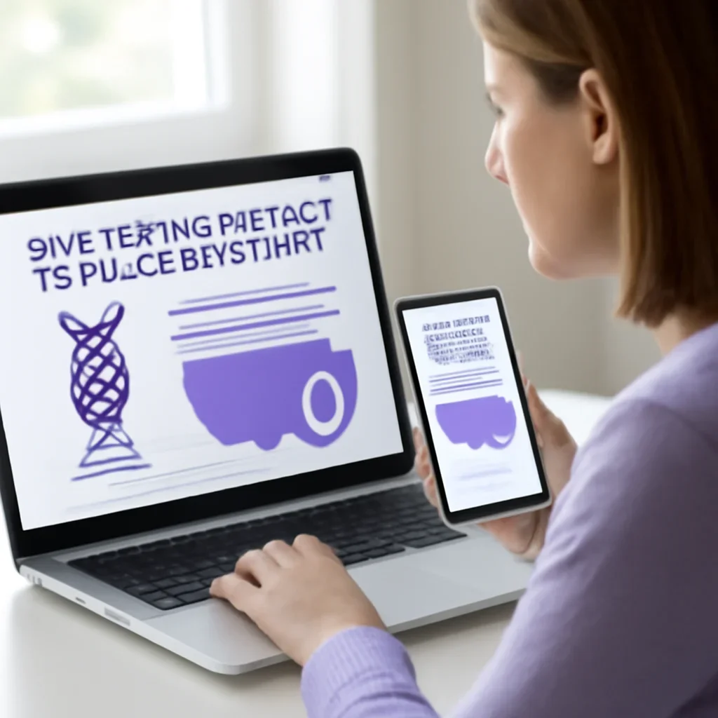 Person reviewing dna testing privacy in the united states information on a laptop and phone