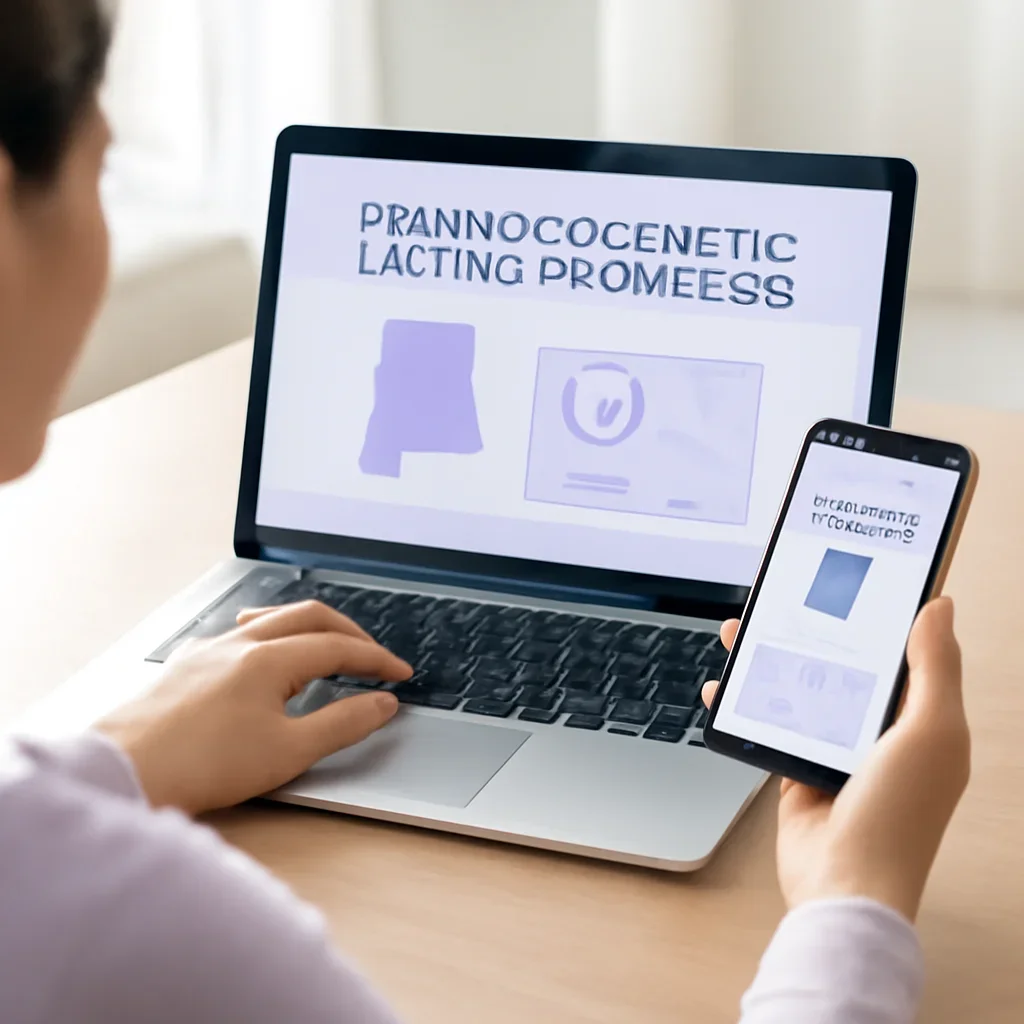 Person reviewing pharmacogenetic testing in alabama information on a laptop and phone