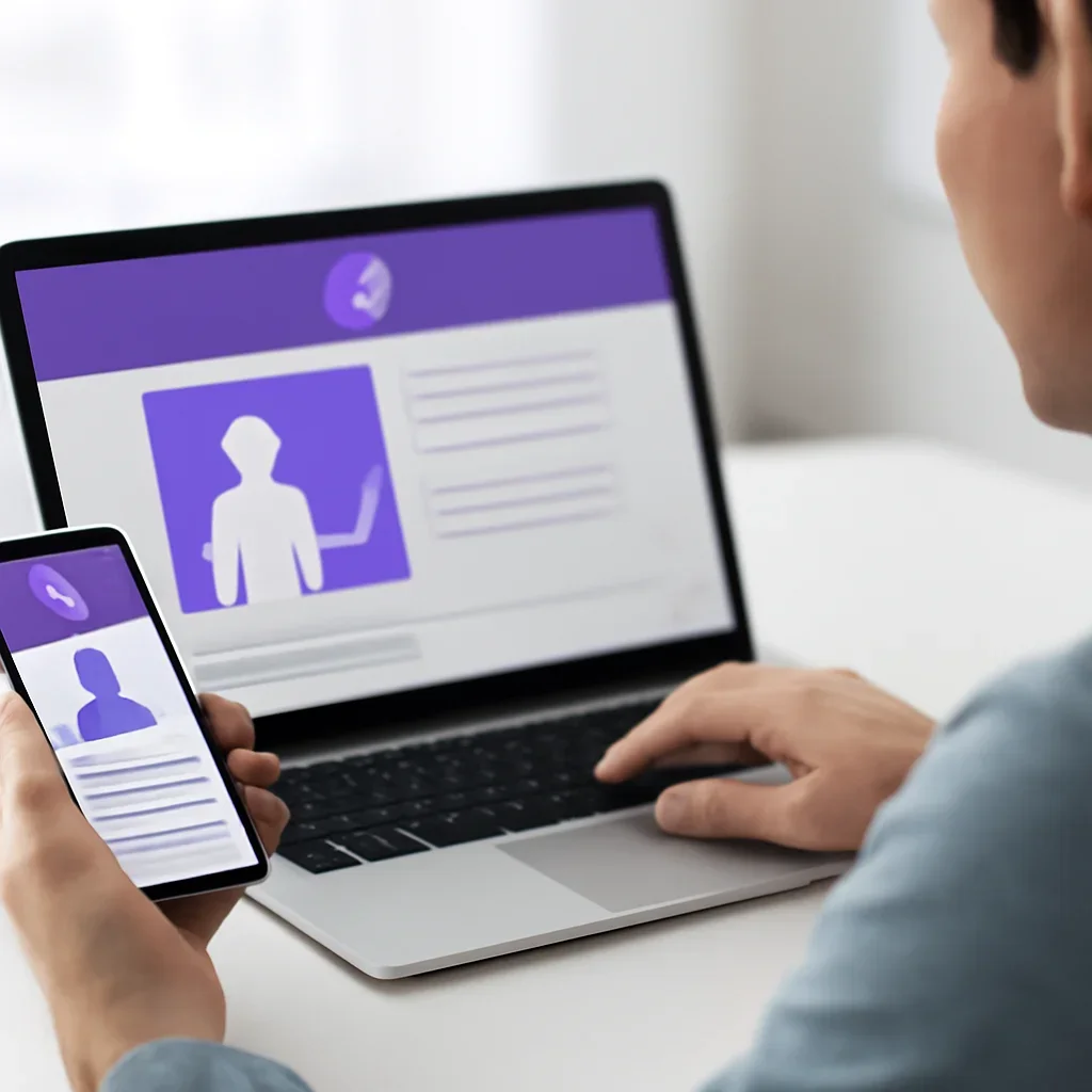 Person reviewing pharmacogenetic testing in arlington information on a laptop and phone
