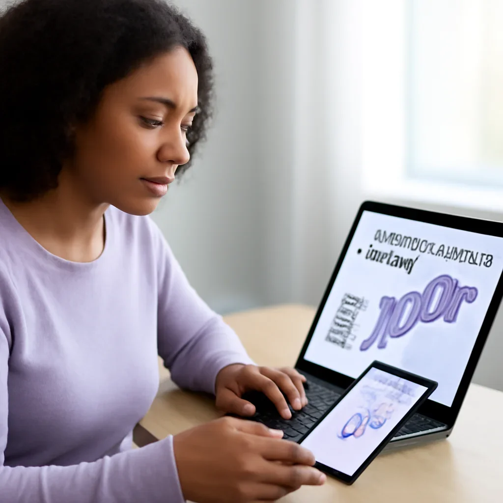 Person reviewing pharmacogenetic testing in atlanta information on a laptop and phone