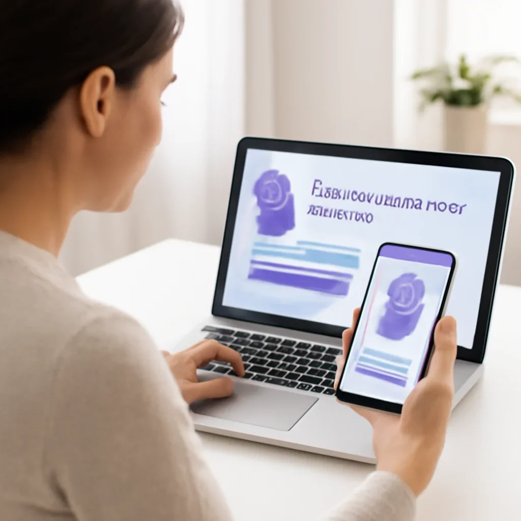 Person reviewing pharmacogenetic testing in bakersfield information on a laptop and phone