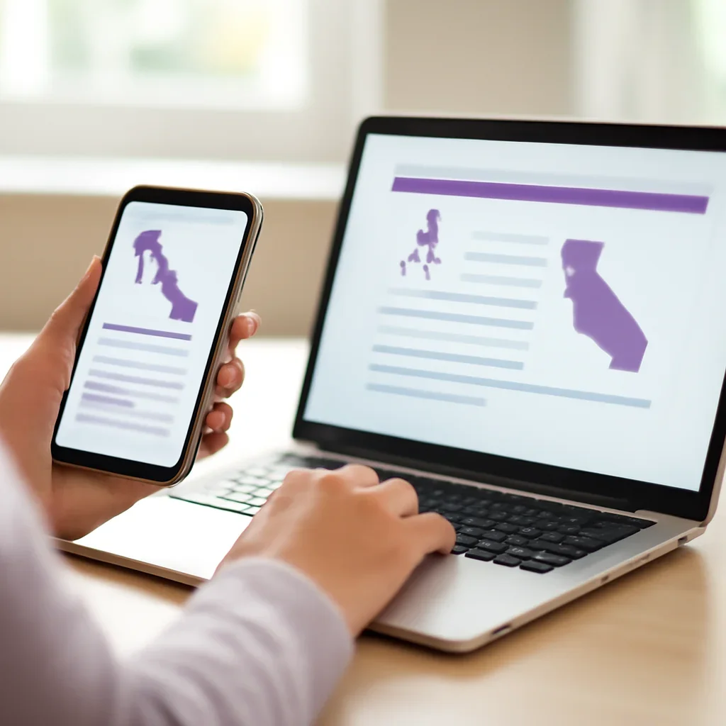 Person reviewing pharmacogenetic testing in california information on a laptop and phone