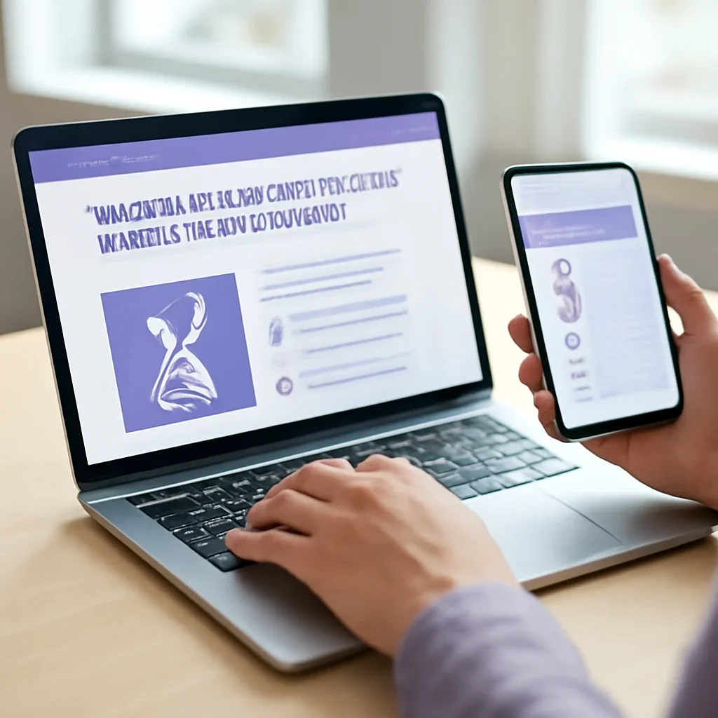 Person reviewing pharmacogenetic testing in corpus christi information on a laptop and phone