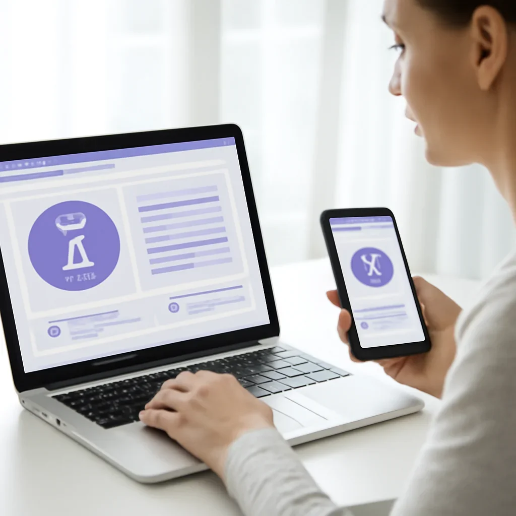 Person reviewing pharmacogenetic testing in garland information on a laptop and phone