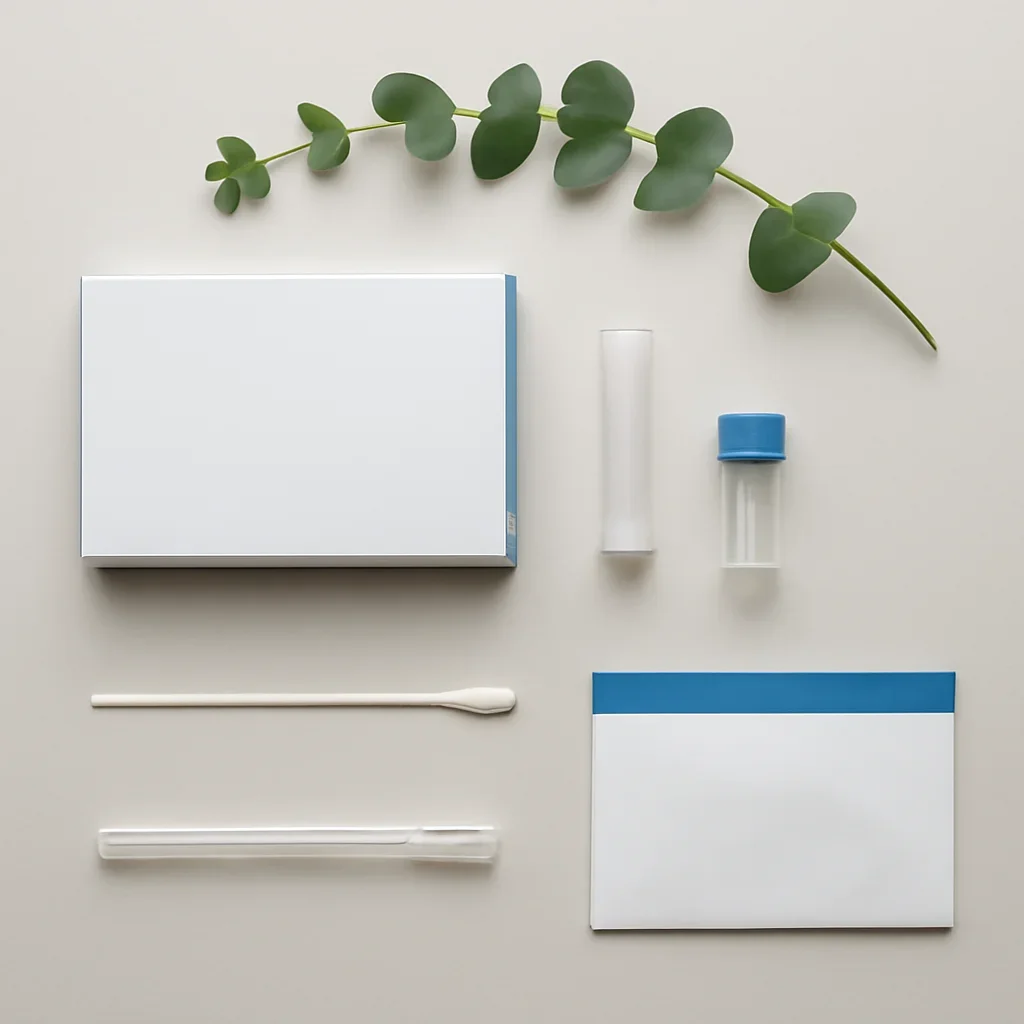 Sample kit, packaging, and step-by-step workflow for pharmacogenetic testing in garland