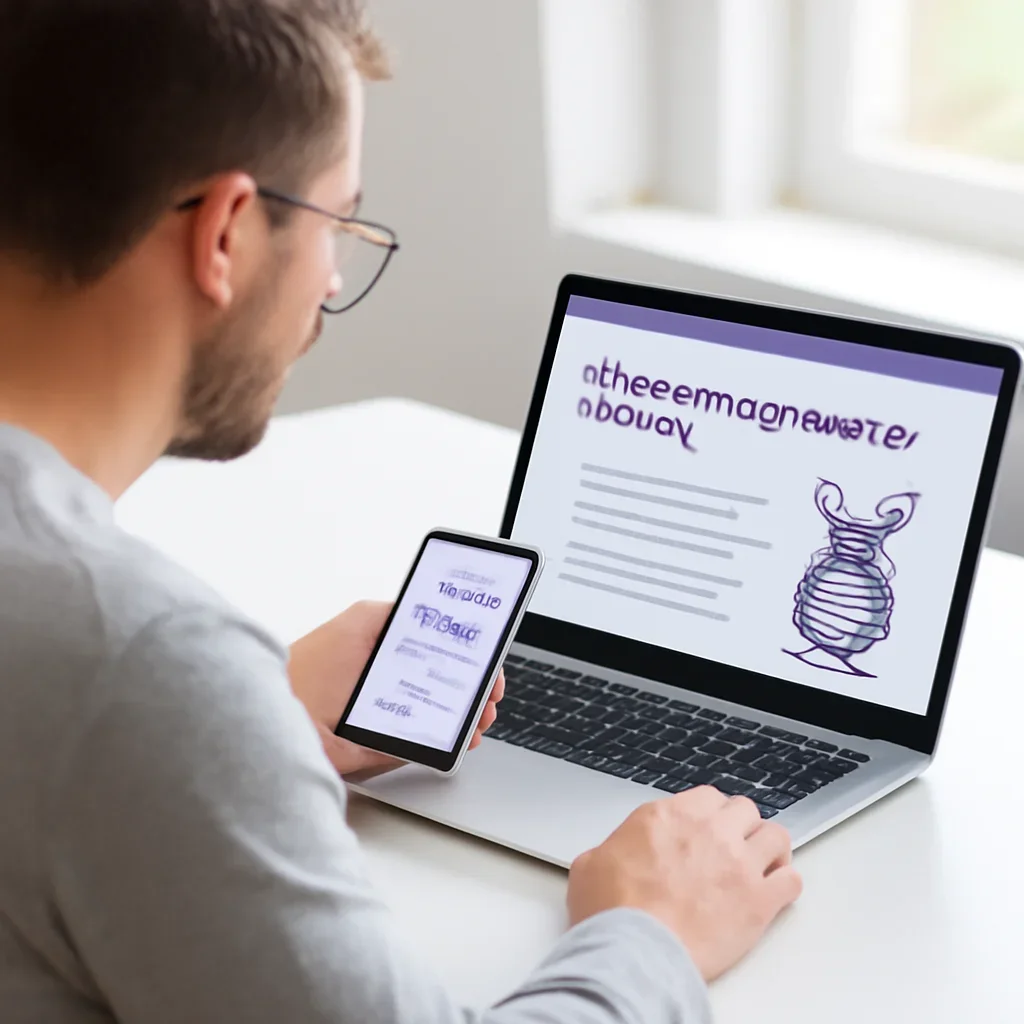 Person reviewing pharmacogenetic testing in greensboro information on a laptop and phone