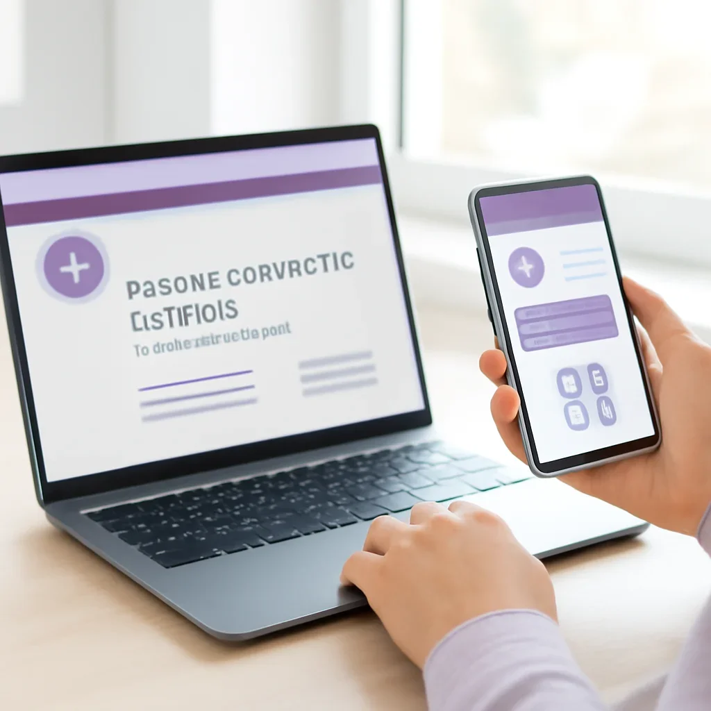 Person reviewing pharmacogenetic testing in los angeles information on a laptop and phone