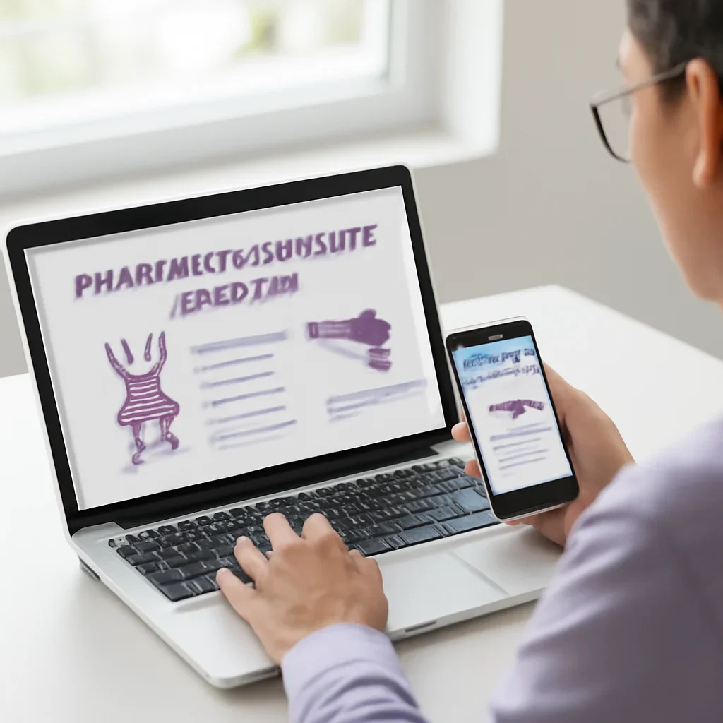 Person reviewing pharmacogenetic testing in maryland information on a laptop and phone