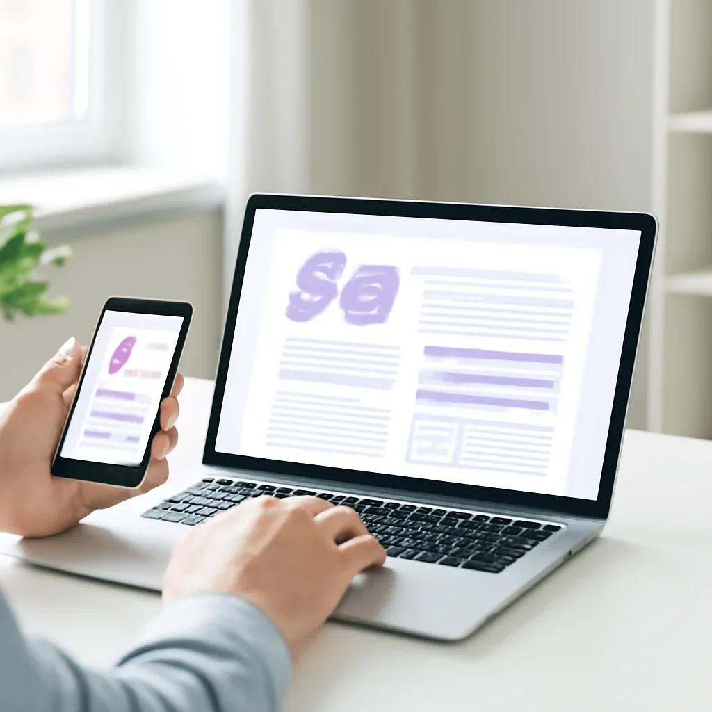 Person reviewing pharmacogenetic testing in nebraska information on a laptop and phone