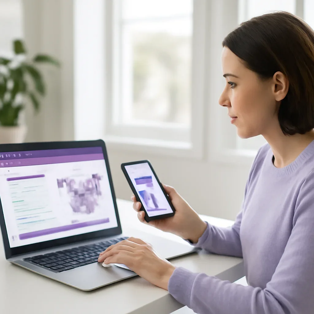 Person reviewing pharmacogenetic testing in new orleans information on a laptop and phone