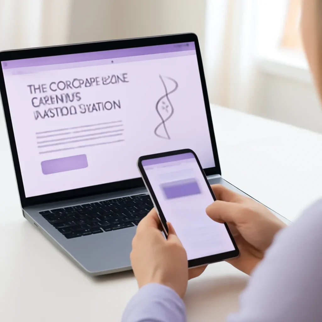 Person reviewing pharmacogenetic testing in north dakota information on a laptop and phone