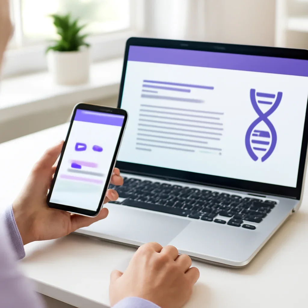 Person reviewing pharmacogenetic testing in north las vegas information on a laptop and phone