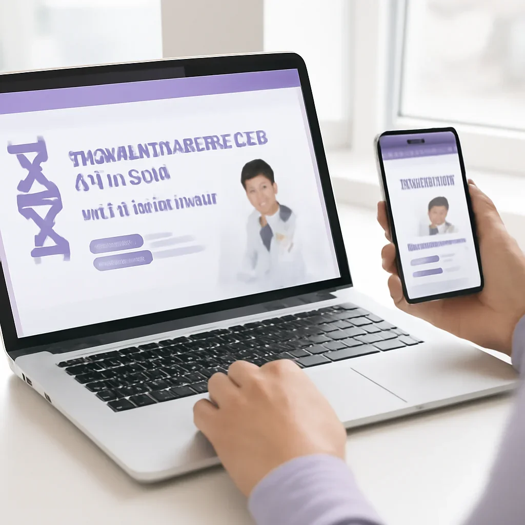 Person reviewing pharmacogenetic testing in philadelphia information on a laptop and phone