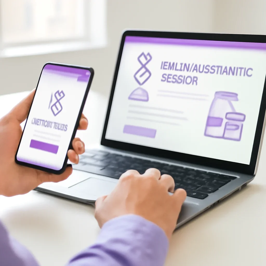 Person reviewing pharmacogenetic testing in salt lake city information on a laptop and phone