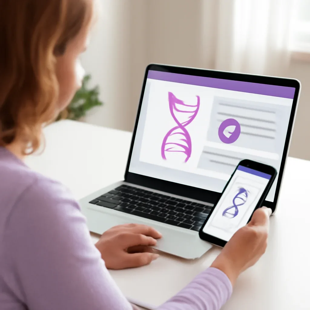 Person reviewing pharmacogenetic testing in st. louis information on a laptop and phone