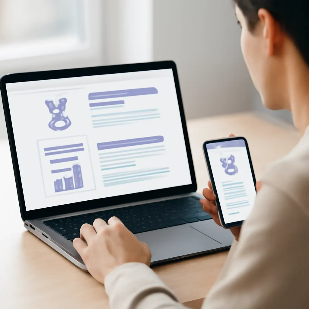 Person reviewing pharmacogenetic testing in utah information on a laptop and phone