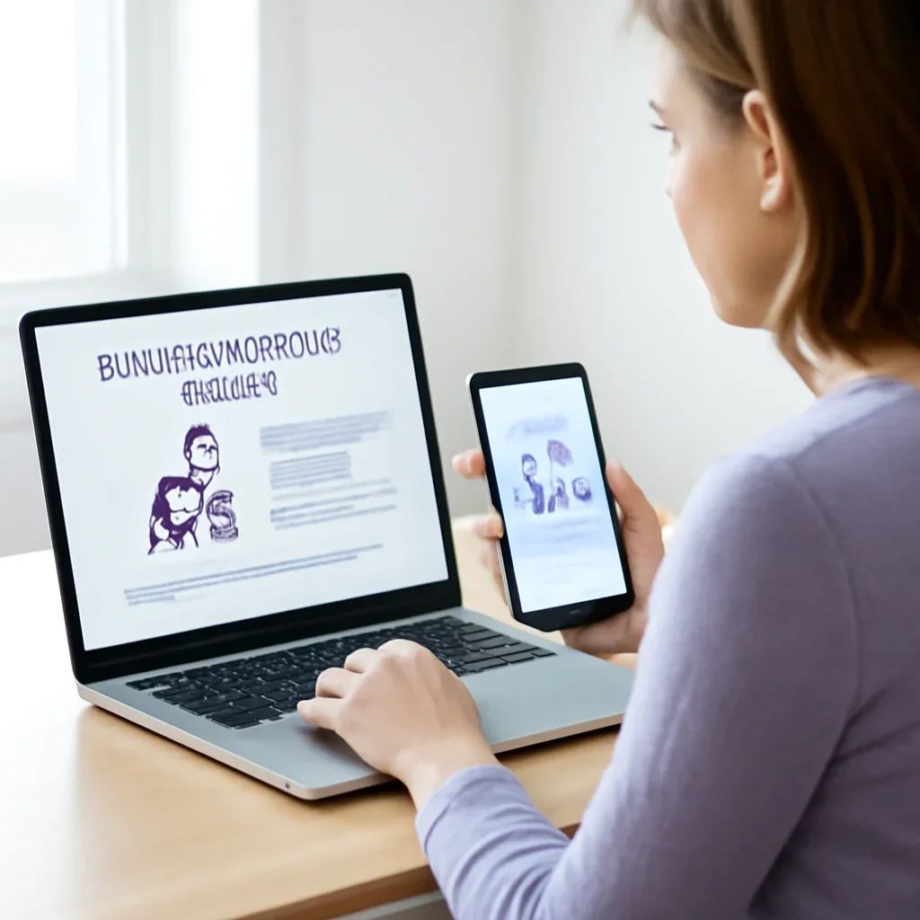 Person reviewing pharmacogenetic testing in wilmington information on a laptop and phone