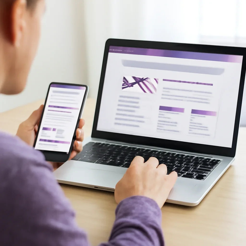 Person reviewing pharmacogenetic testing in wyoming information on a laptop and phone
