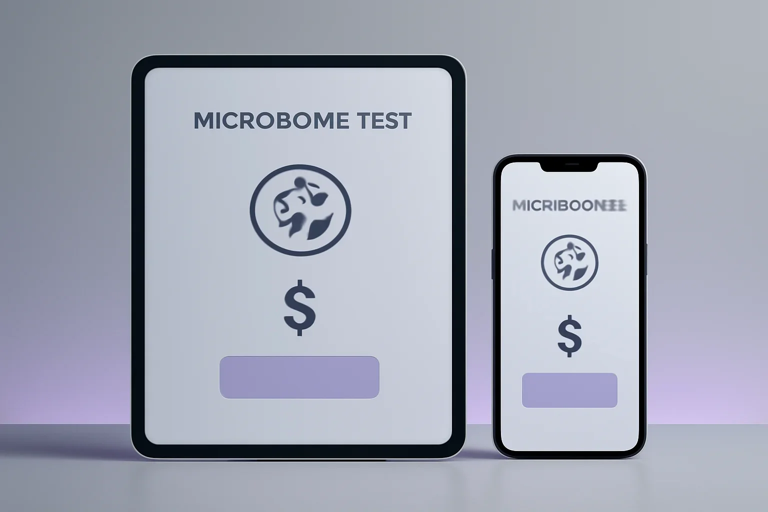 Microbiome test cost presented on a clean digital health dashboard