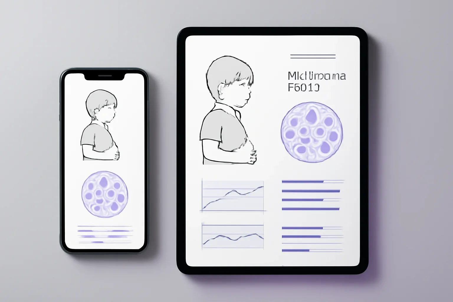 Microbiome testing for children presented on a clean digital health dashboard