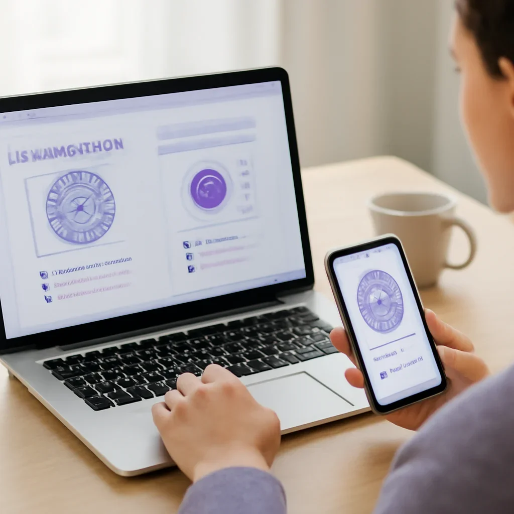 Person reviewing what microbiome testing can and cannot tell you information on a laptop and phone