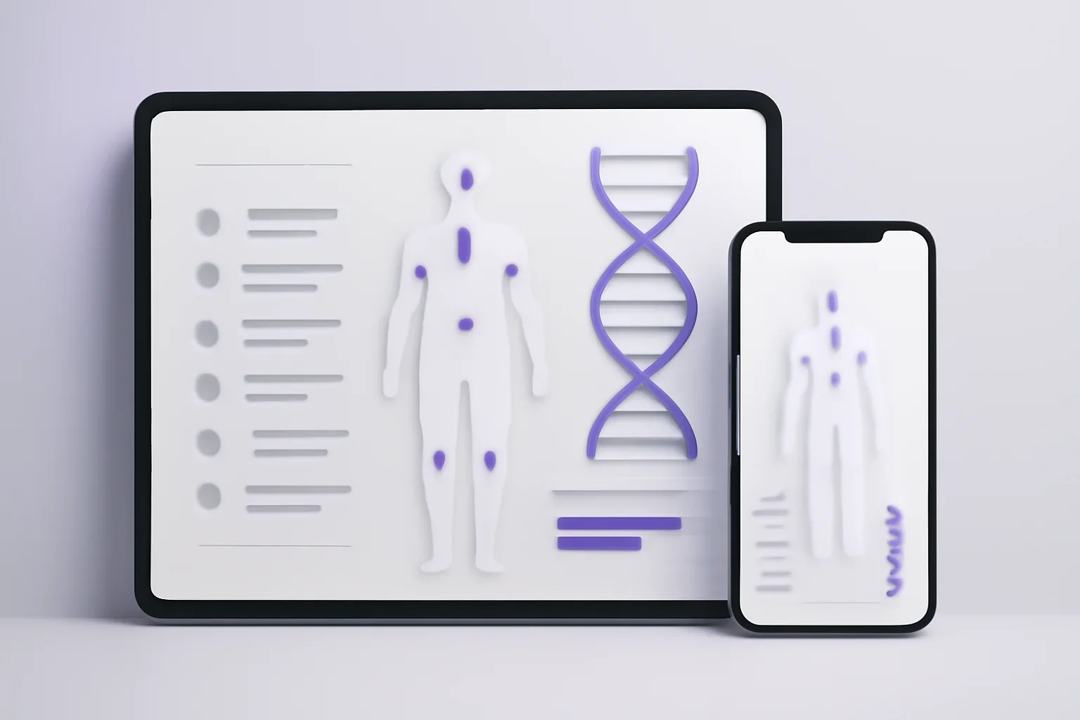 Pharmacogenetic genes explained presented on a clean digital health dashboard