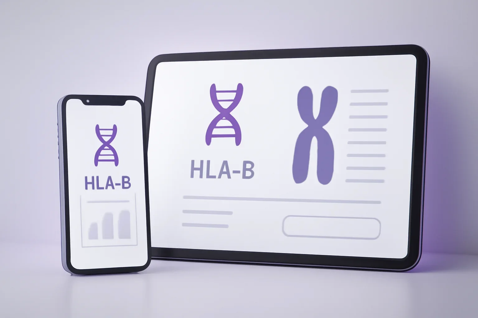 HLA-B pharmacogenetic testing presented on a clean digital health dashboard