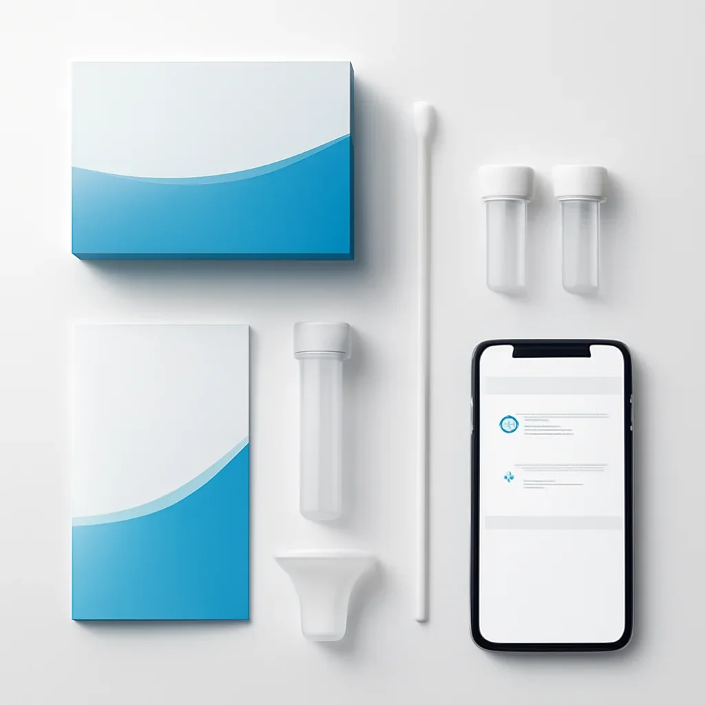 Sample kit, packaging, and step-by-step workflow for slco1b1 testing and statin medication questions