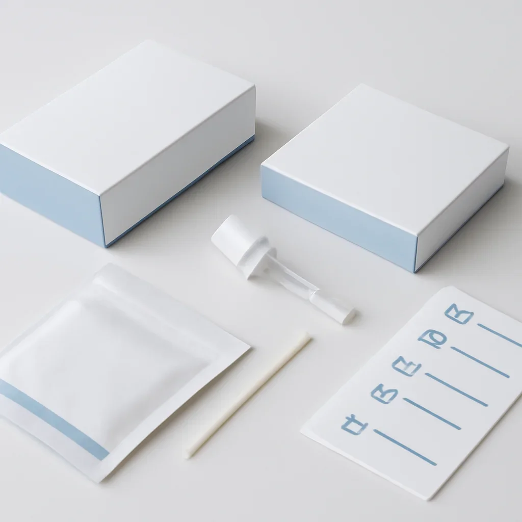 Sample kit, packaging, and step-by-step workflow for pharmacogenetic testing checklist