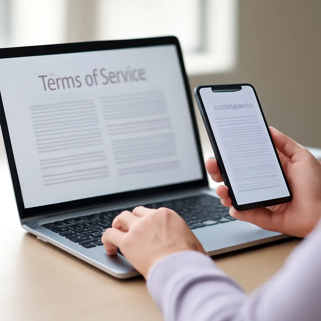 Person reviewing genetic testing terms and contacting customer support